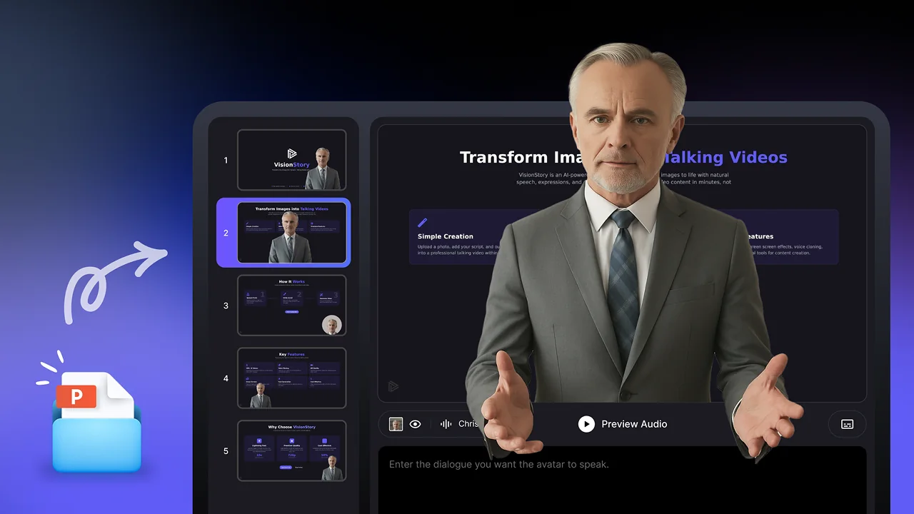 Transform PowerPoint Slides into Talking Videos with AI