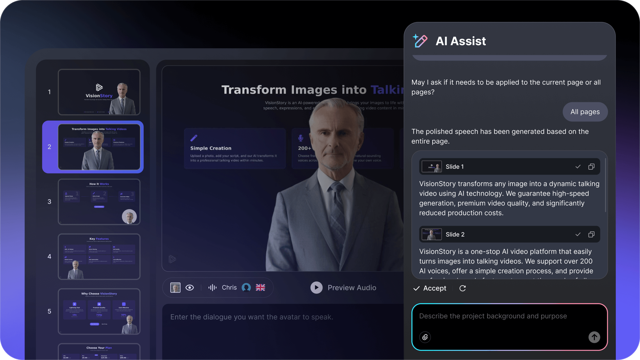 Let AI Write Your Slide Script