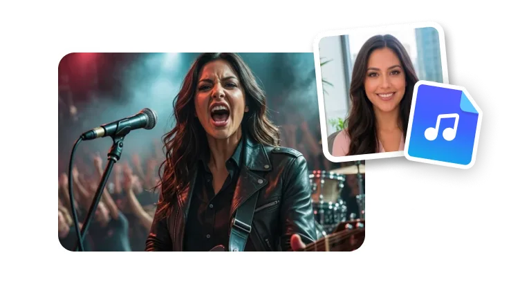 A singer photo and music file ready to upload